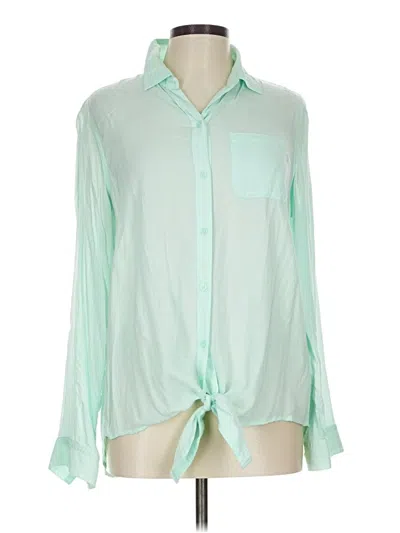 Pre-owned Old Navy Long Sleeve Blouse In Green