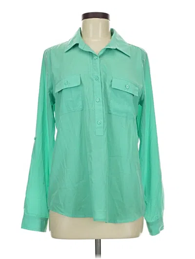 Pre-owned Old Navy Long Sleeve Blouse In Green