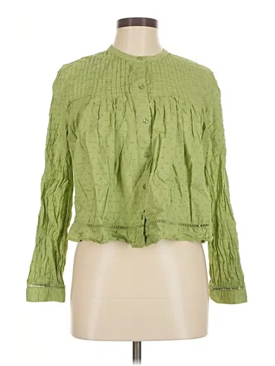 Pre-owned Old Navy Long Sleeve Blouse In Green