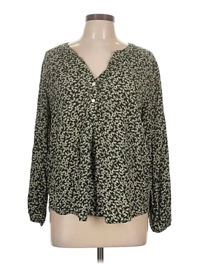 Pre-owned Old Navy Long Sleeve Blouse In Green
