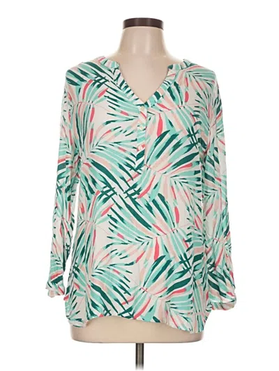Pre-owned Old Navy Long Sleeve Blouse In Green