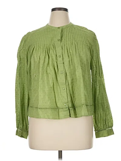 Pre-owned Old Navy Long Sleeve Blouse In Green