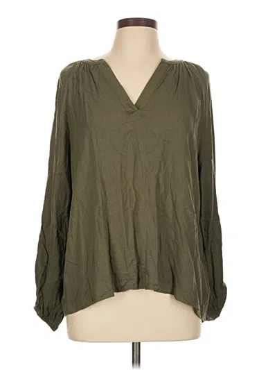 Pre-owned Old Navy Long Sleeve Blouse In Green