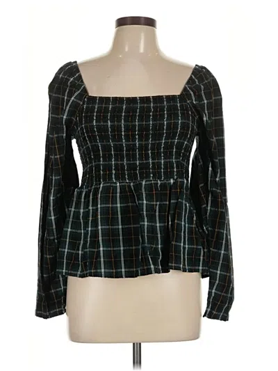 Pre-owned Old Navy Long Sleeve Blouse In Green