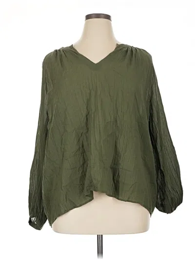 Pre-owned Old Navy Long Sleeve Blouse In Green