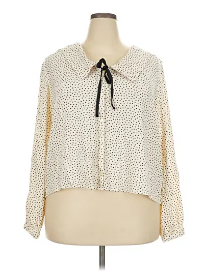 Pre-owned Old Navy Long Sleeve Blouse In Ivory