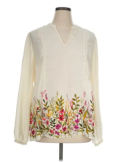 Pre-owned Old Navy Long Sleeve Blouse In Ivory