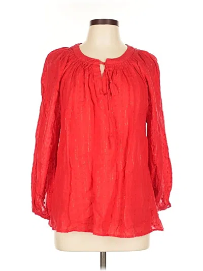 Pre-owned Old Navy Long Sleeve Blouse In Red