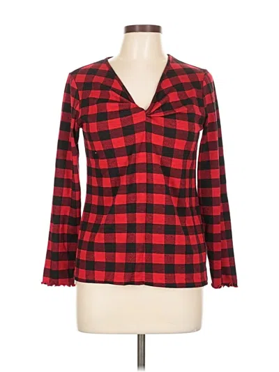 Pre-owned Old Navy Long Sleeve Blouse In Red