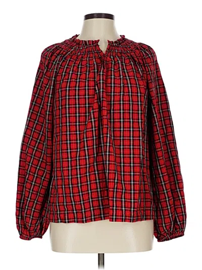 Pre-owned Old Navy Long Sleeve Blouse In Red