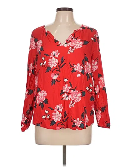 Pre-owned Old Navy Long Sleeve Blouse In Red