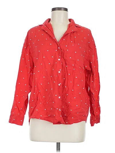 Pre-owned Old Navy Long Sleeve Blouse In Red