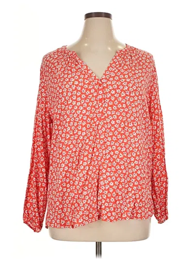 Pre-owned Old Navy Long Sleeve Blouse In Red