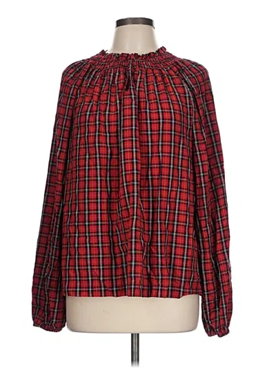 Pre-owned Old Navy Long Sleeve Blouse In Red