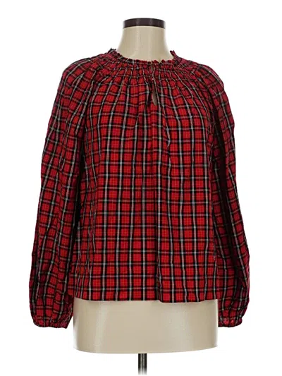 Pre-owned Old Navy Long Sleeve Blouse In Red