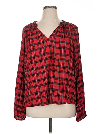 Pre-owned Old Navy Long Sleeve Blouse In Red