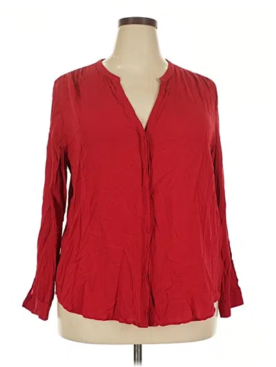 Pre-owned Old Navy Long Sleeve Blouse In Red