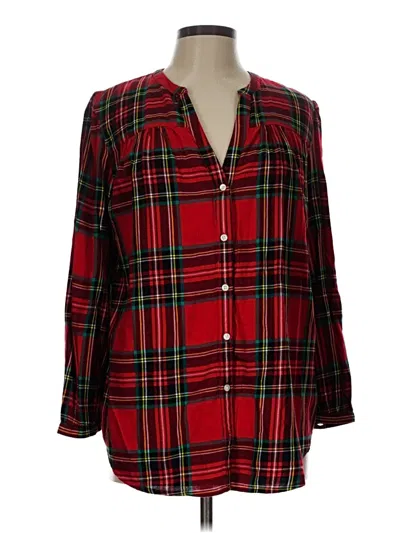 Pre-owned Old Navy Long Sleeve Blouse In Red