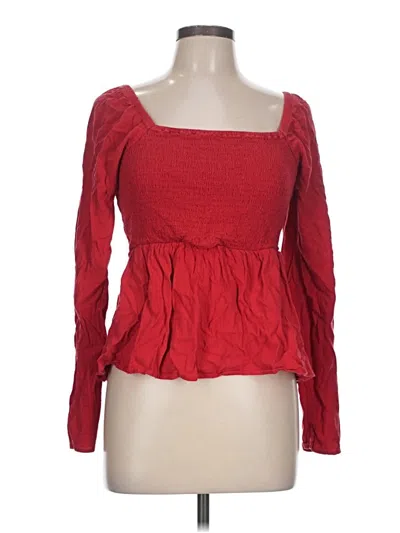 Pre-owned Old Navy Long Sleeve Blouse In Red