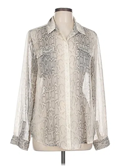 Pre-owned Old Navy Long Sleeve Blouse In Silver