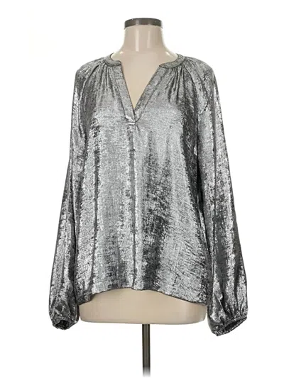 Pre-owned Old Navy Long Sleeve Blouse In Silver