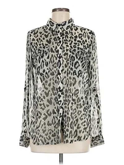 Pre-owned Old Navy Long Sleeve Blouse In Silver
