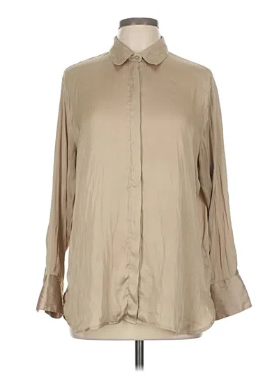 Pre-owned Old Navy Long Sleeve Blouse In Tan