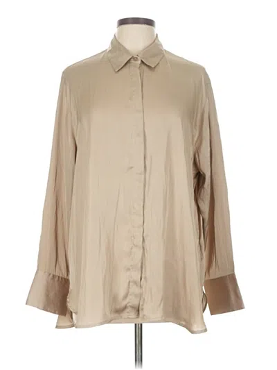 Pre-owned Old Navy Long Sleeve Blouse In Tan