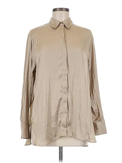 Pre-owned Old Navy Long Sleeve Blouse In Tan