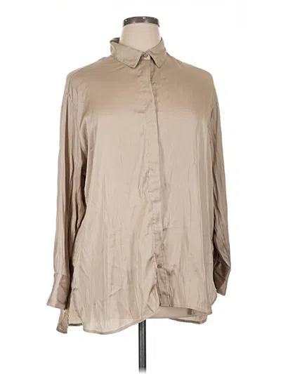 Pre-owned Old Navy Long Sleeve Blouse In Tan