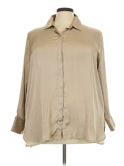 Pre-owned Old Navy Long Sleeve Blouse In Tan
