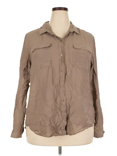 Pre-owned Old Navy Long Sleeve Blouse In Tan