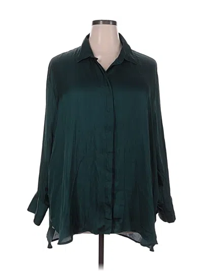 Pre-owned Old Navy Long Sleeve Blouse In Teal