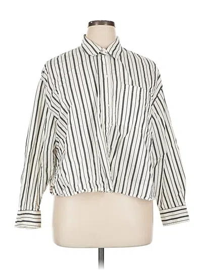 Pre-owned Old Navy Long Sleeve Blouse In White