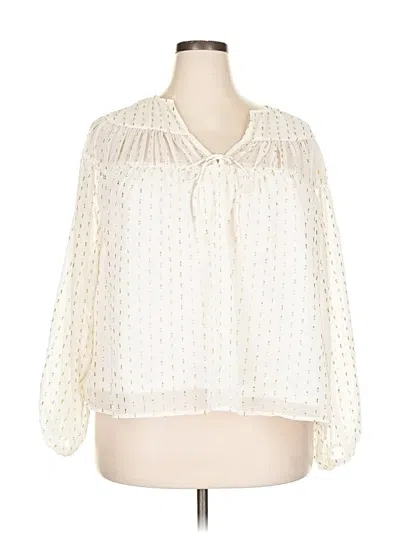 Pre-owned Old Navy Long Sleeve Blouse In White