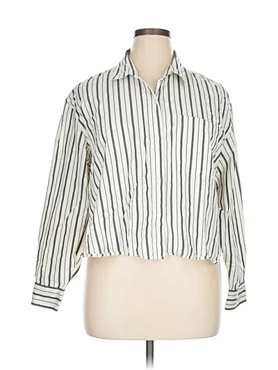 Pre-owned Old Navy Long Sleeve Blouse In White