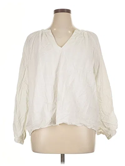 Pre-owned Old Navy Long Sleeve Blouse In White