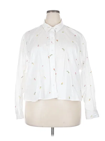 Pre-owned Old Navy Long Sleeve Blouse In White