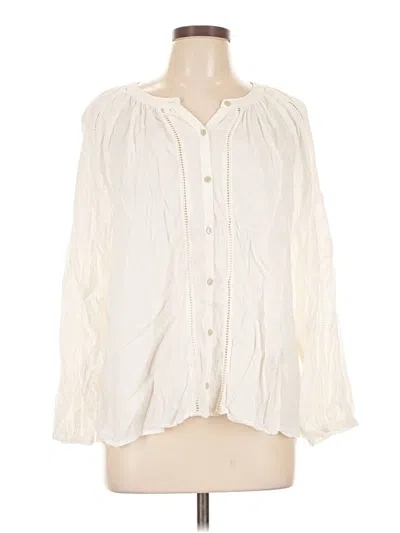 Pre-owned Old Navy Long Sleeve Blouse In White