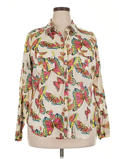 Pre-owned Old Navy Long Sleeve Blouse In White