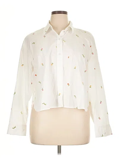 Pre-owned Old Navy Long Sleeve Blouse In White