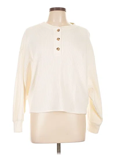 Pre-owned Old Navy Long Sleeve Blouse In White