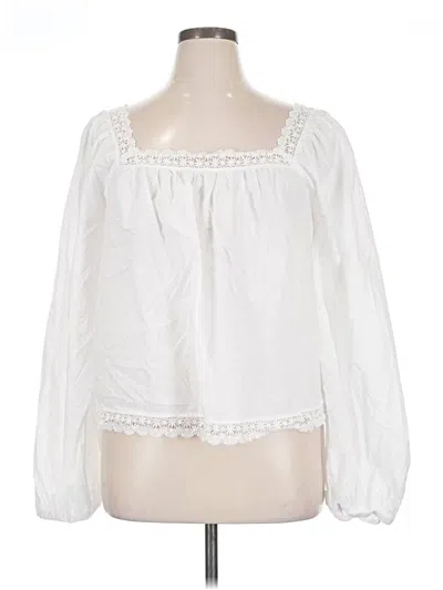 Pre-owned Old Navy Long Sleeve Blouse In White