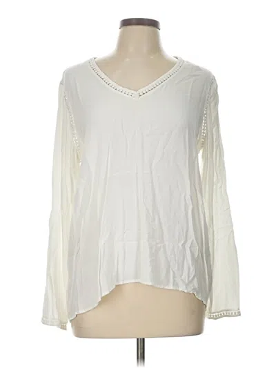 Pre-owned Old Navy Long Sleeve Blouse In White