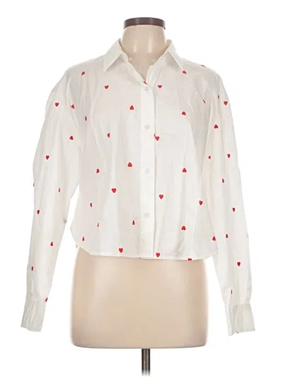 Pre-owned Old Navy Long Sleeve Blouse In White
