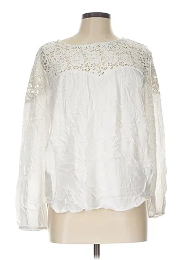 Pre-owned Old Navy Long Sleeve Blouse In White