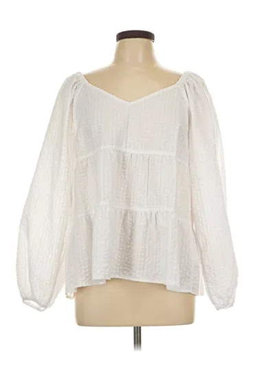 Pre-owned Old Navy Long Sleeve Blouse In White