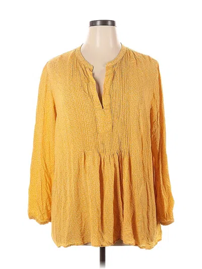 Pre-owned Old Navy Long Sleeve Blouse In Yellow