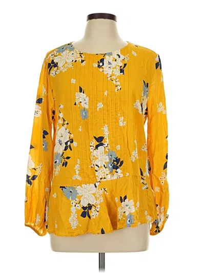 Pre-owned Old Navy Long Sleeve Blouse In Yellow