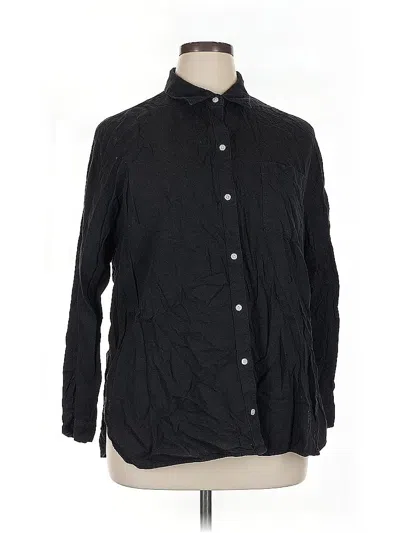 Pre-owned Old Navy Long Sleeve Button Down Shirt In Black
